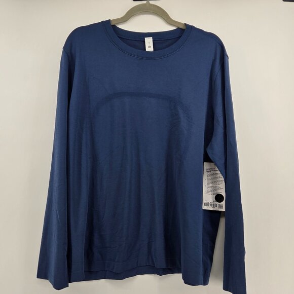 NWT Lululemon Swiftly Relaxed Long-Sleeve Shirt Updated Fit - 12 Blue Twill - Picture 3 of 8